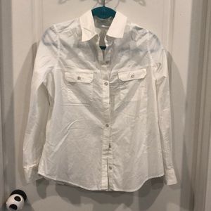 NY&C button up white shirt